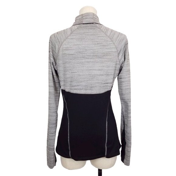 Athleta Running Wild 2.0 Half Zip Pullover Top Black & Gray Sz Small - Picture 4 of 11